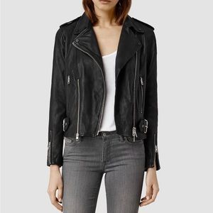 AllSaints Women’s Black Leather Limited Edition Addison Jacket in Size US 10!